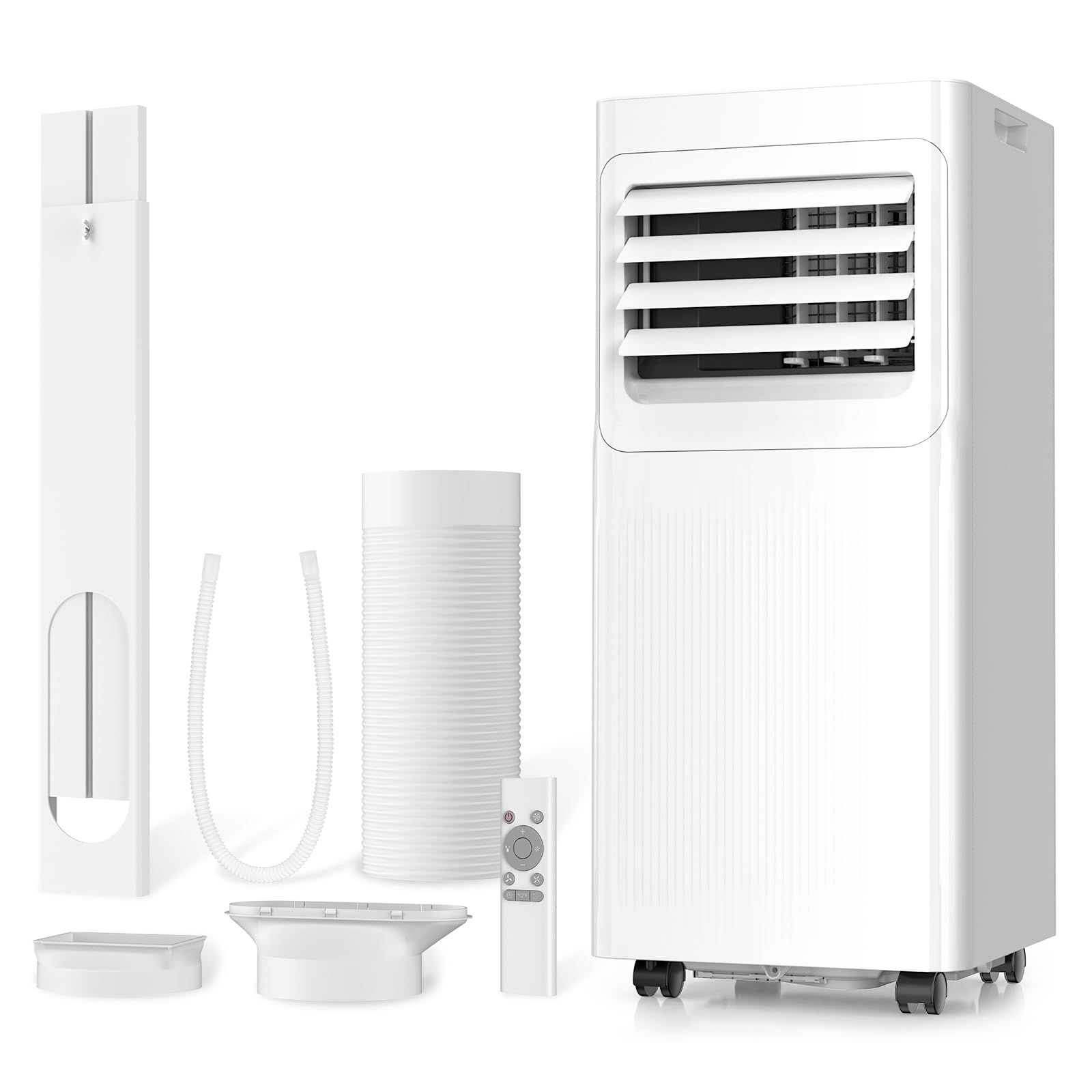 9000 BTU Portable Air Conditioner with Dehumidifier, Fan, Sleep Mode, Self-Evaporation & Remote Control